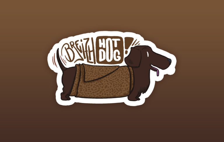 illustration sticker galette saucisse breizh hot dog